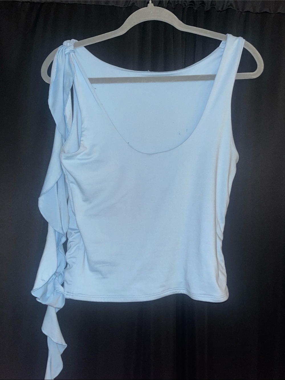 Light Blue Tank with Ruffle - Picture 2 of 2